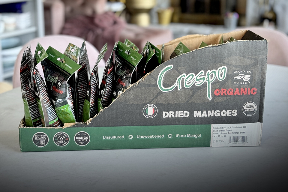 NEW! Shelf-Ready Dried Mango – Tear Away Display Case