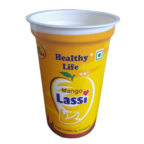 200 Ml Mango Lassi Plastic Packing Glass 