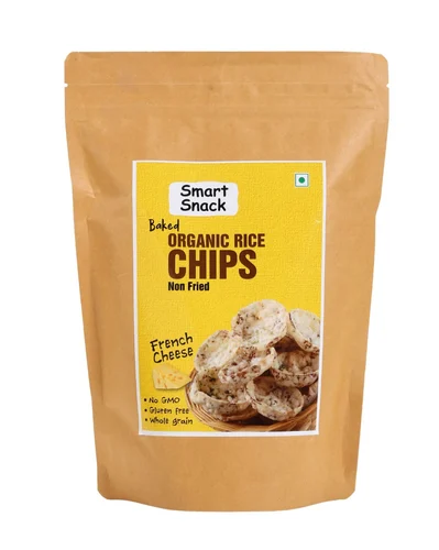 Popped organic rice chips cheese flavour