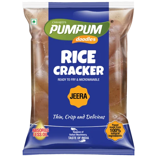 Rice Cracker Papad - Pumpum - Green Chilli, Jeera, Kasturi Methi, Red Chilli Garlic