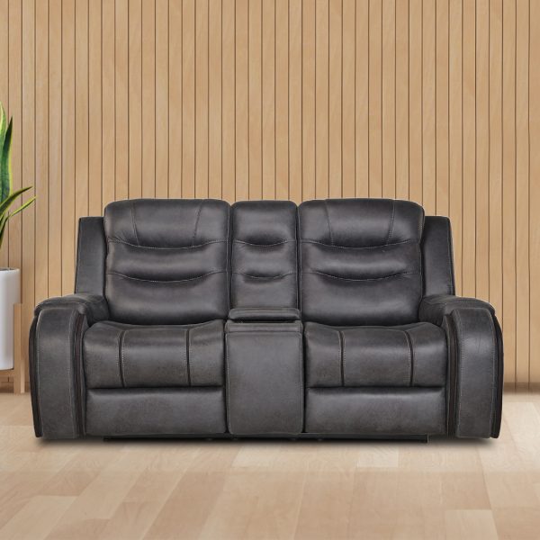 Two seater Motorized Recliner with Adjustable Power Headrest Sofa – Silk Grey