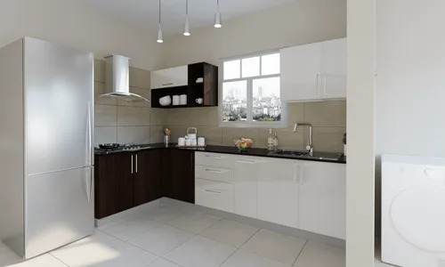 Designer Modular Kitchen - Wood, Multicolor