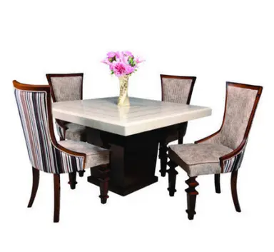 1+4 Seater Dining Set SMD-02 With Center Base & GO2 Top with Inlay
