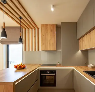 Coffee Bean C-Shaped Kitchen