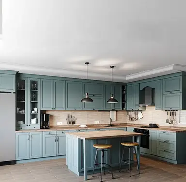 Mystic Grey L-Shaped Kitchen