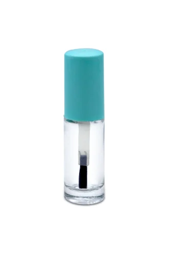 Blue Cap Transparent Nail Polish Bottle