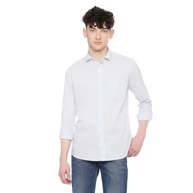  Integriti Sky Blue Slim Fit Shirts For Men's