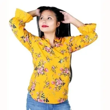 YELLOW FLOWER PRINT TOP