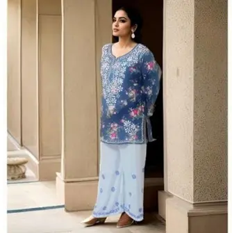 Lucknowi Chikankari Co-ord Set