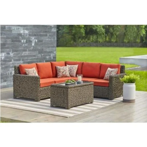 L Shape Wicker Garden Sofa Set