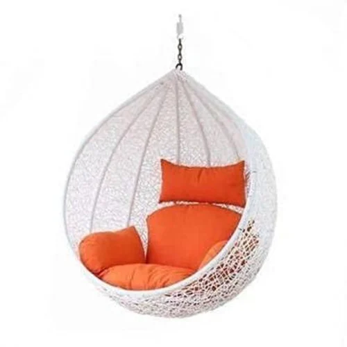 Hanging Swings for Indoor, Outdoor, Home, Patio, Yard, Balcony, Garden (White/Orange)