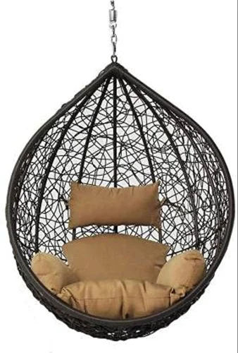 Hanging Swings for Indoor, Outdoor, Home, Patio, Yard, Balcony, Garden (Black/Light Brown)