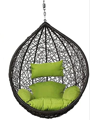 Hanging Swings for Indoor, Outdoor, Home, Patio, Yard, Balcony, Garden (Black/Parrot Green)