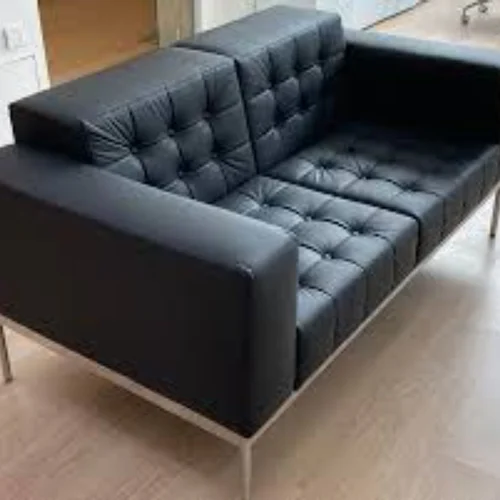Black 3 Seater Three Seater Office Sofa