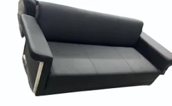 3 Seater Ebony Black Faux Leather Sofa