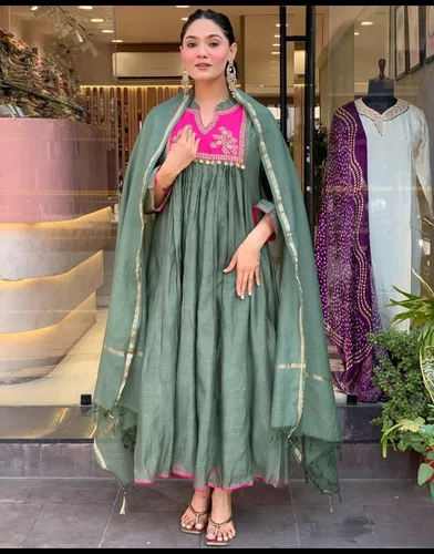 Beautiful 3 Piece Long Frock Suit set