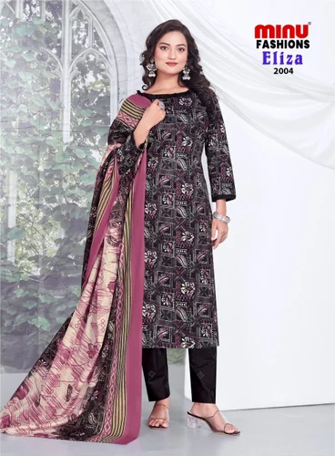Cotton Printed Unstitched Salwar Suit Eliza Set Of 10 Pcs