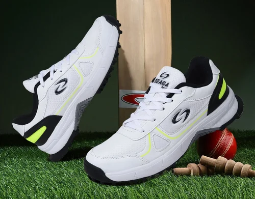 Men'S Synthetic Leather Half Spike Rubber Outsole Cricket Shoes For All Rounder Players