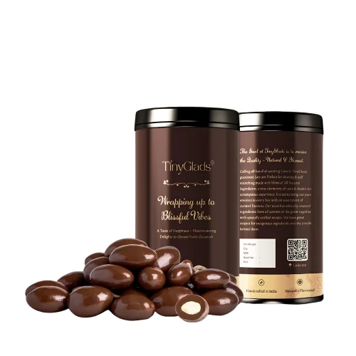 TinyGlads Dark Chocolate Coated Almonds Chocolate Jar