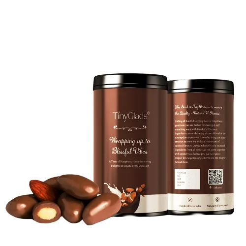 TinyGlads Milk Chocolate Coated Almonds Chocolate Jar