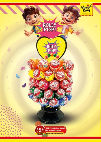 Sweetking Mix Fruit Rolly Pop Lollipops in 5/- Rupees
