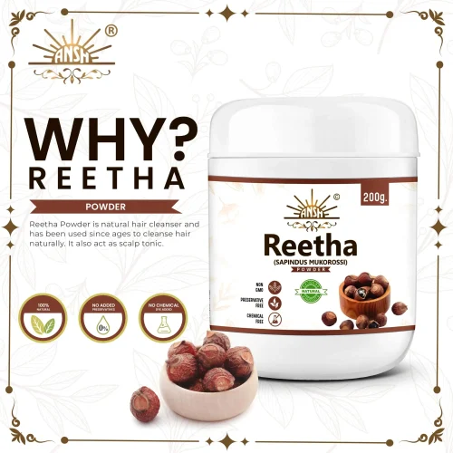 Ansh 200gm Organic Reetha Powder