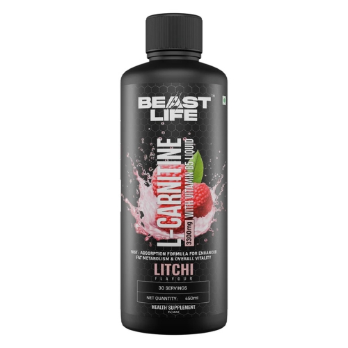 L-Carnitine with Vitamin B5 3300 mg | Triple Strength Formula | Litchi | 450 ml