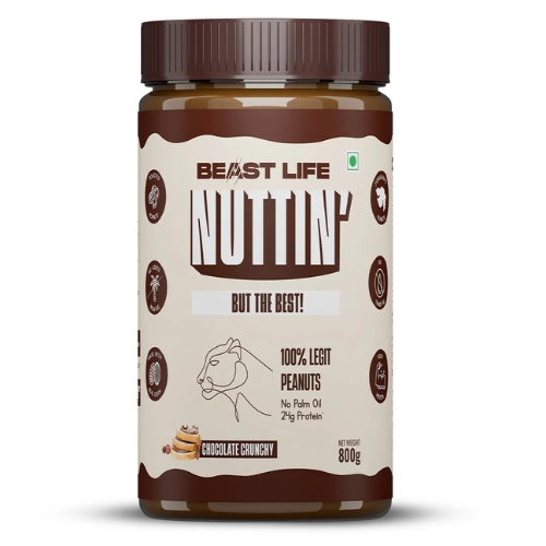 Natural Peanut Butter | Chocolate Crunchy | 100% Peanut, No Palm Oil | 800 g