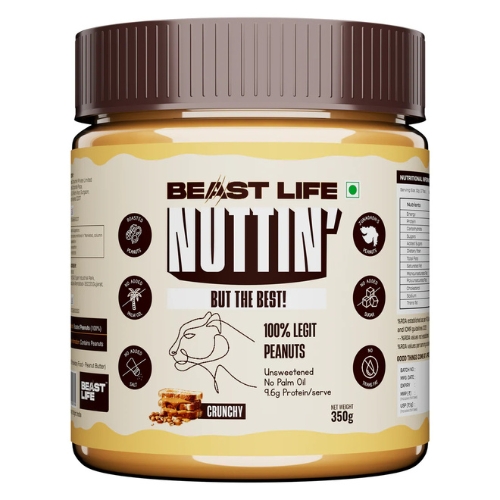 Natural Peanut Butter | Crunchy | 100% Peanuts | No Palm Oil | 350 g