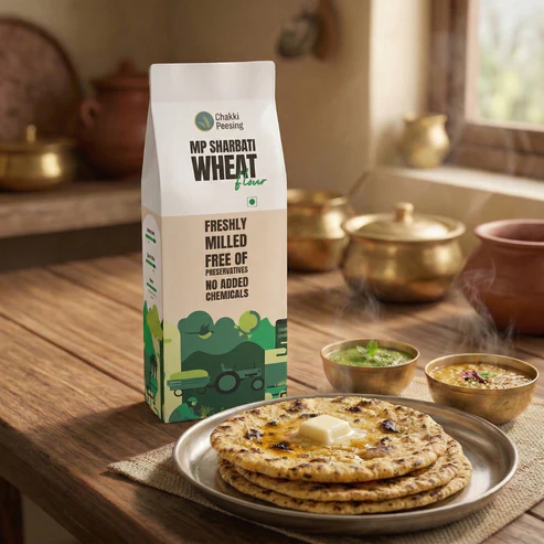 MP Sharbati Wheat Chakki Atta 