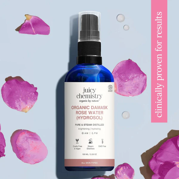 Organic Damask Rose Water (Hydrosol)
