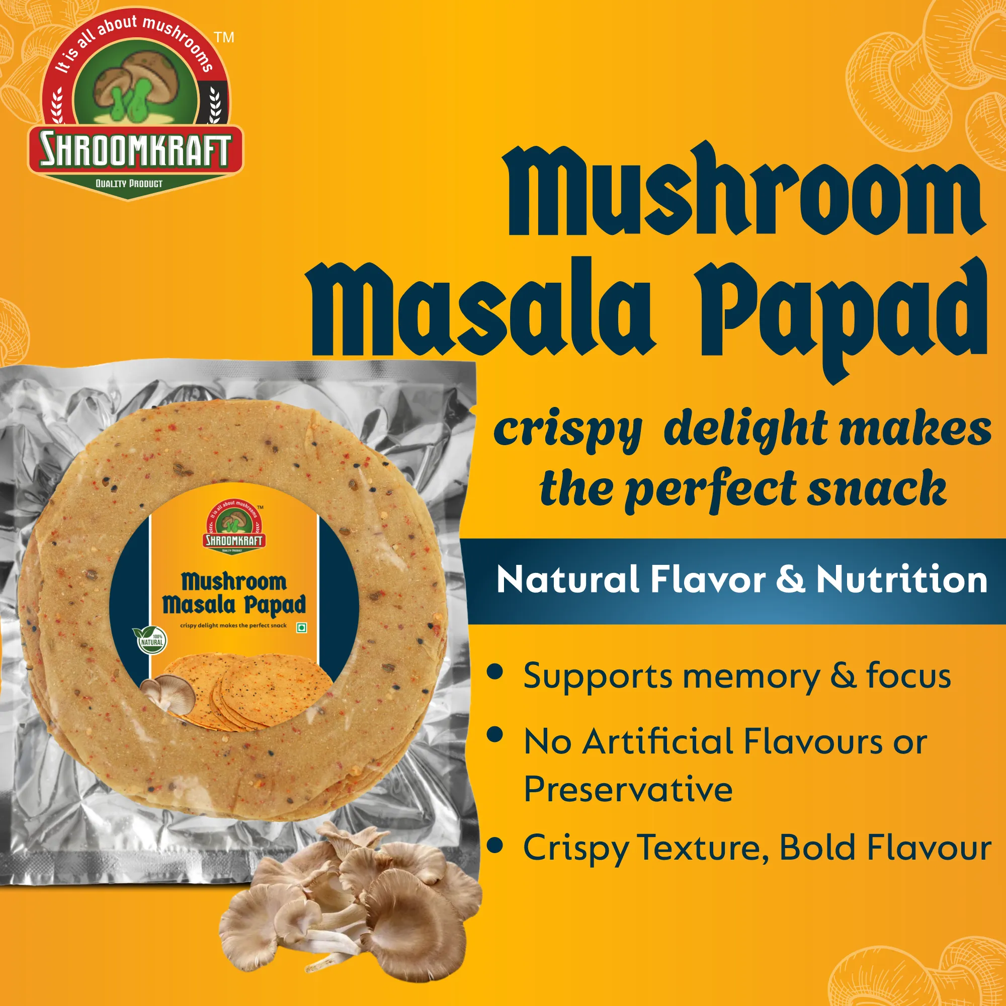 Mushroom Masala Papad
