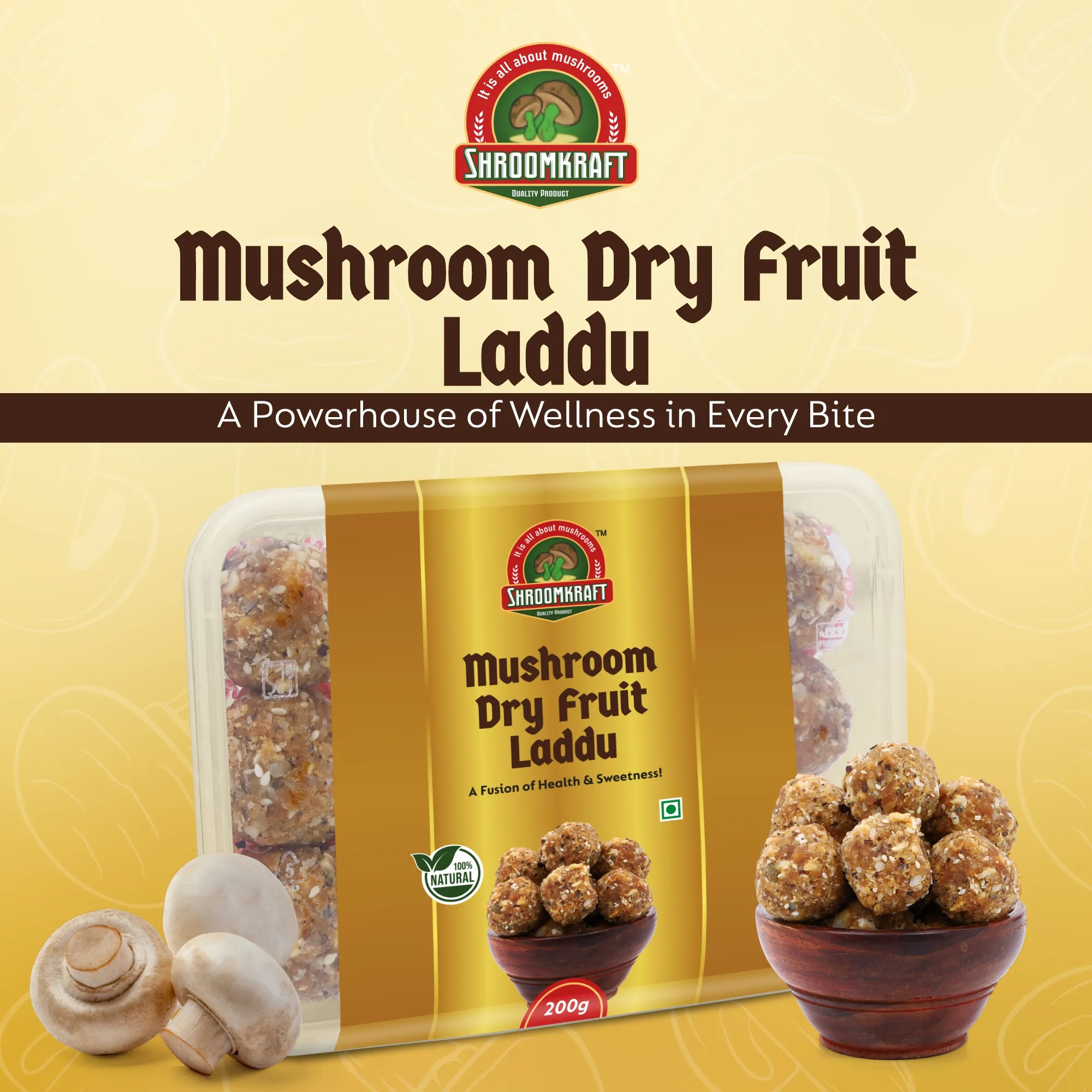 Mushroom Dry Fruit Laddu