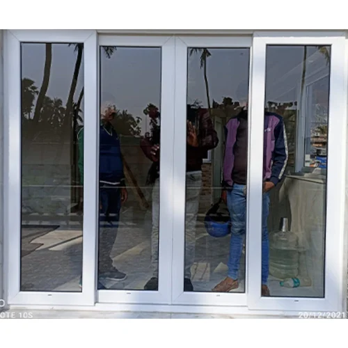 4 Track White Aluminum Sliding Window