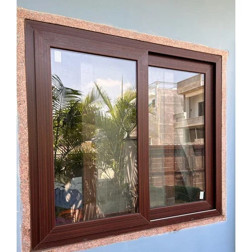 70cm Brown UPVC Sliding Window